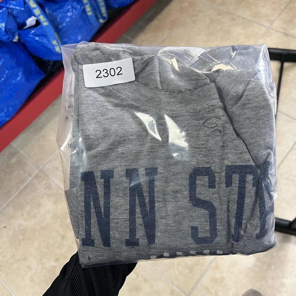 Vintage Penn State Nittany Lions Shirt Mens L Gray NCAA Football Nike USA 90s